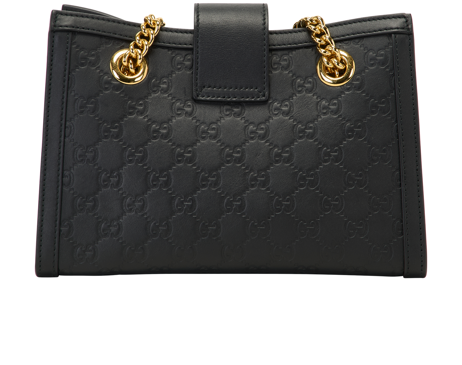 Padlock Shoulder Bag, &pound;850, Handbags, Black, Leather, Back view